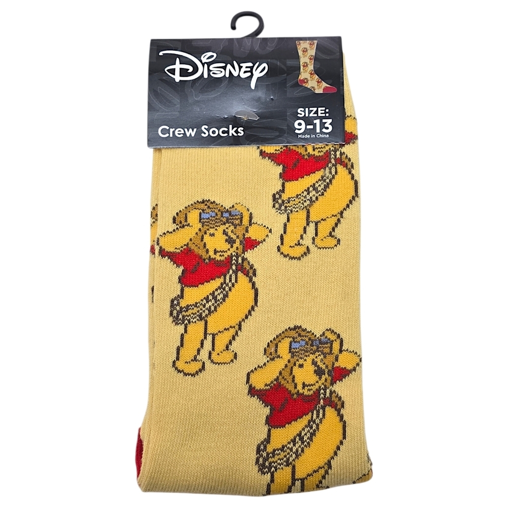 NWT Disney Winnie The Pooh Crew Socks One Size Adults Pooh Bear Graphic Novelty